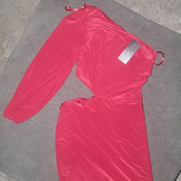 Saints 21 Women's Red One Shoulder Cut Out Side Body Mini Dress Size Lar… - Picture 6 of 13